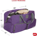 Lucky Travel Duffel Bags 65L, Gym Bag, Travel Bag & Large Duffle Bag for Men, Foldable Overnight Weekender Bags for Women & Men with Adjustable Shoulder Strap,