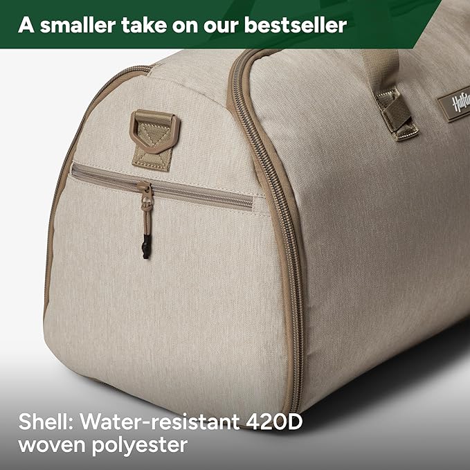 Halfday Convertible 2-in-1 Garment Duffel Weekender Bag 40L: Wrinkle-Free Travel (Hanging Suit Compartment, Shoe Pockets, Trolley Sleeve), Durable & Water-Resistant Carry-on, Stone