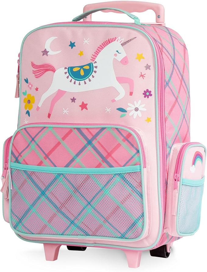Stephen Joseph Kids Classic Rolling Luggage, Kids Luggage, Toddler Rolling Travel Carry On, Kids Suitcase with wheels,