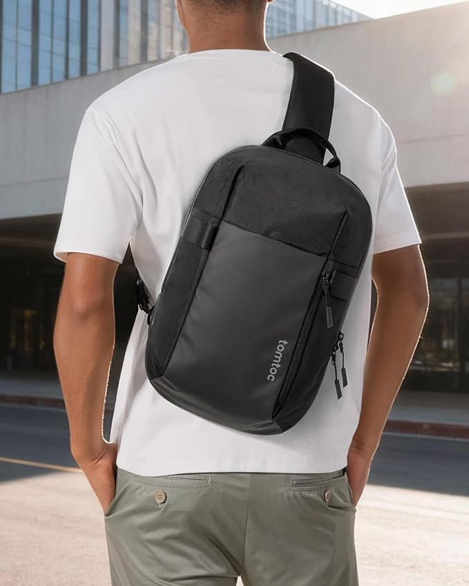 tomtoc 7L Sling Backpack Crossbody Bag for Men Women, EDC Daypack Chest Shoulder bag for 14-inch MacBook Pro M5 Pro/Max, 13" MacBook Air/Neo, 13" iPad Air M4/Pro M5, Organized, Daily Use, Work, Travel