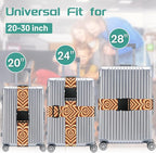 Slohif Luggage Straps for Suitcases Travel Belt Accessories Luggage Connector Identifiers 2 Pack Over Handle with Buckle Unique Nylon Adjustable Strap for Sleeping Bag Car Seat Brown
