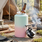 Kerilyn Insulated Gallon Jug with Handle, One Gallon, 128oz Stainless Steel, Large Double Vacuum Water Bottle for Hot & Cold Drinks, Wide Mouth, Sweat Proof, Great for Travel, Camping, Tricolor
