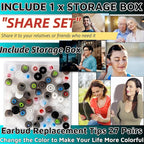 54Pcs Earbud Replacement Tips，Ear Bud Rubber Tips Silicone Earbud Tips Earbud Covers Silicone Tips Headphone Covers for Ears Headphone Ear Covers Replacement (Inner Hole 3.8mm -5.1mm) 27 Pairs S M L