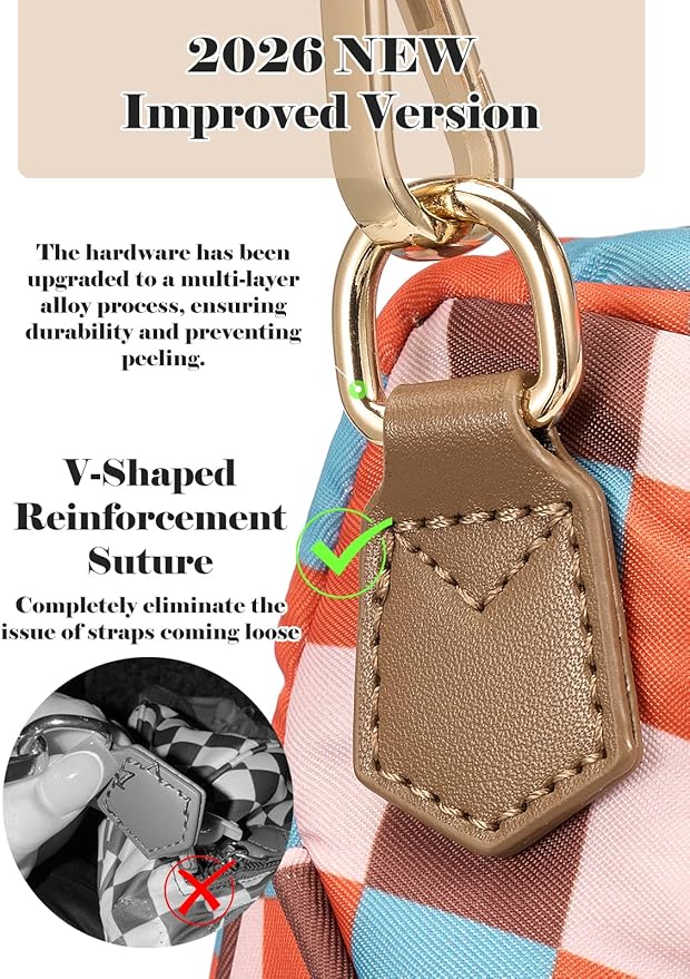 Black and White Checkered Crossbody Bag Bum Bag for Women,Spacious Checkered Purse Fanny Packs Belt Bag