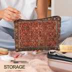 Vintage Boho Tribal Makeup Bag, Traditional Red Rug Style Makeup Bag, Vintage Retro Ethnic Pattern Cosmetic Bag Gifts for Women Friends