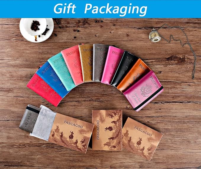 Airtag Passport Holder Cover Wallet Travel Essentials RFID Blocking Leather Card Case International Must Haves Travel Accessories for Women Men(119#Purple)
