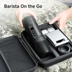 HIBREW H4C Explorer - Portable Electric Espresso Machine, USB-C Rechargeable Coffee Machine for Camping and Travel, Compact for Capsules & Ground Coffee, with Foldable Holder & Carrying Case (Black)
