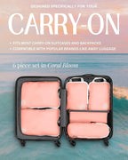 Compression Packing Cubes for Travel, 6-Piece Lightweight Packing Cubes Set for Carry-On Luggage & Backpacks – TRIPPED Travel Gear (Coral Bloom)