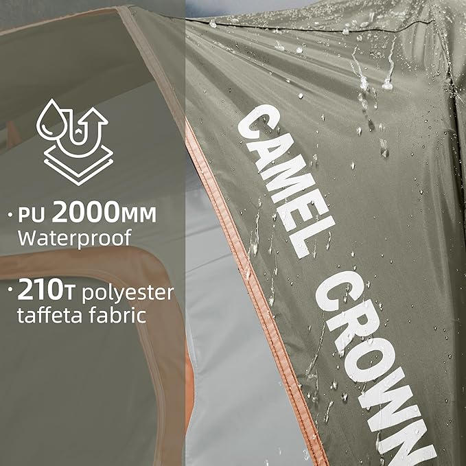 CAMEL CROWN Tents for Camping 4/8 Person Waterproof Tent Quick Setup Folding Outdoor Backpacking Tents Family Hiking