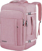 Carry On Backpack, 55L Extra Large Travel Backpack for Men & Women, Expandable Big Capacity For Airplanes, Travel Gifts for Men Women, Fits 18.4 Inch Laptop, Luggage Suitcase Daypack Bag, Pink