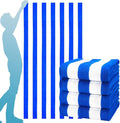 4 Packs Extra Large Beach Towel Bath Towel 72 * 40 Set Bathroom Sheets Bulk Oversized XL Big Absorbent Thick Giant Microfiber Terry Soft Blanket Clearance Turkish Toallas De Playa NOT Cotton Blue