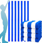 4 Packs Extra Large Beach Towel Bath Towel 72 * 40 Set Bathroom Sheets Bulk Oversized XL Big Absorbent Thick Giant Microfiber Terry Soft Blanket Clearance Turkish Toallas De Playa NOT Cotton Blue