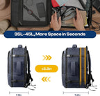 Carry on Backpack, 35L-45L Expanable Travel backpack,TSA Airplane Approved, Daypack Weekender Bag Fits 17 Inch Laptop, Travel Gifts for Men, Blue