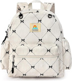 STEAMEDBUN Corduroy Toddler Backpack for Girls 2-4: Kids backpack for Boys Girls - 12 inch Preschool Kindergarten Backpacks - Bow