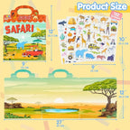 JOYIN 3 Sets Animal Reusable Sticker Book for Toddlers, 3D Sticker Book for Kids 3 4 5, Travel Essentials, Airplane Activity Toys, Crafts Gifts, Birthday Gifts - Farm, Ocean, Safari