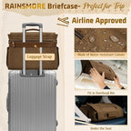RAINSMORE Mens Messenger Bag 17-17.3 Inch Vintage Canvas Briefcase Water-resistant Large Computer Laptop Bag Rugged Satchel Shoulder Bag for Work Travel, Bookbag for College