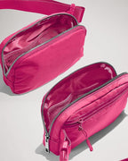 YOSHUYUKI Fanny Pack Cross Body Small Crossbody Bags for Women Men Trendy Nylon Waterproof Mini Purse Travel Running Belt Bag Lulu Dupes Bum Hip Chest Waist Pack Side Bag Must Have Hot Pink