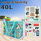 Fammart Mesh Beach Bag with Zipper, Large Beach Tote for Women, Toys Pool Swim Bag Travel Vacation Cruise Essentials