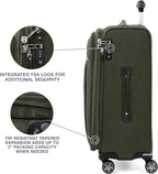 Travelpro Platinum Elite Softside Expandable Luggage, 8 Wheel Spinner Suitcase, TSA Lock, Men and Women, Pilot Green, 2-Piece Set (21/25)