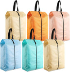 6 Pcs Travel Shoe Bags with Zipper Nylon Portable Waterproof Suitcase Shoe Organizer Packing for Golf(M,Pastel)