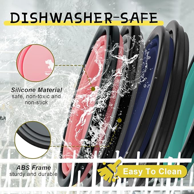 Collapsible Dog Bowls for Travel, 2-Pack Dog Portable Water Bowl for Dogs Cats Pet Foldable Feeding Watering Dish for Traveling Camping with Carabiners, BPA Free (Purple&Pink, Small (Pack of 2))
