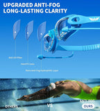7 in 1 Swim Goggles + Swim Cap for Men Women,No Leak Anti-Fog & UV, Wide Visio HD Mirror PC Lens