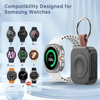 for Samsung Galaxy Watch Charger,1200mAh Portable Charger for Samsung Galaxy Watch 8/8 Classic/7/Ultra/6/6 Classic/5/5 Pro/4/3,Active 2/1 (Black)