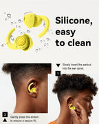 SUPCEAT Ear Plugs for Sleeping - Noise Reduction Soft Silicone Earplugs, 2 Pairs Reusable Hearing Protection Earplugs for Noise Sensitivity,Sleep,Snore,Travel,Sound Reduction Noise Cancelling - Yellow