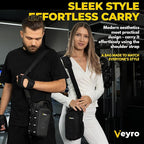 Veyro Magnetic Gym Bag with strong Magnetic Phone Holder - Gym water bottle bag holder for men and women - Compact Gym Crossbody Pouch - Compact Crossbody Pouch (Black)