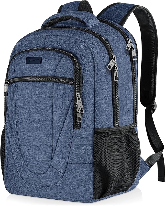 BIKROD Backpack for Woman and Men, Travel Laptop Backpack, Waterproof College Back Pack for 15.6 IN Laptop Backpack, Adult Business Computer Travel Backpack, Blue