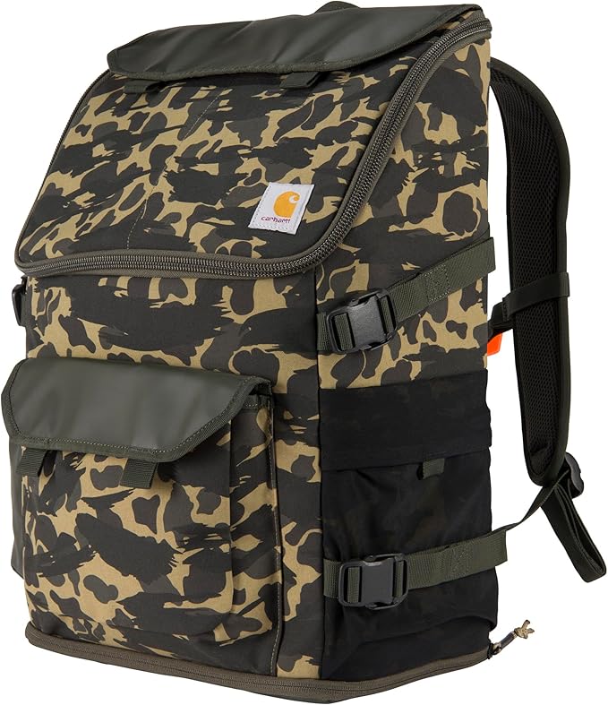 Carhartt 35L Nylon Workday Backpack, Durable Water-Resistant Pack with 15" Laptop Sleeve and Adjustable Shoulder Straps, Blind Duck Camo