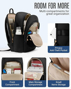 LIGHT FLIGHT Travel Laptop Backpack Women, 15.6 Inch Laptop Backpack with USB Charging Hole, Water Resistant College Bookbag, Black Computer Backpacks for Work,Light Blue