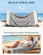 LANE LINEN Beach Towel, 2 Pack Beach Towels Oversized, 39"x71", Quick Dry Pool Towels for Adults, Absorbent Sandproof, Lightweight Travel Beach Towel - Ebony