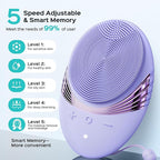 COSLUS FBS01 Facial Cleansing Brush Face Scrubber: Portable Silicone Waterproof Rechargeable Face Wash Brush, 5 Cleansing Modes, Electric Deep Cleaning for Men & Women, Removing Blackhead Exfoliating