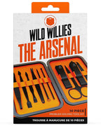 Wild Willies 10-Piece Pedicure & Manicure Kit for Men & Women - Includes Nail Clippers, Scissors, Tweezers, Files - Compact Travel Nail Grooming Kit, Mens Nail Care Set
