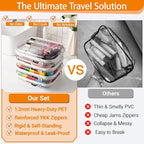 YQBRAO 2-Pack Medium Clear Hard Shell Zipper Case White, 1.2mm Heavy-Duty Crush-Proof Makeup Bag, Versatile Diaper Bag Organizer Pouches, Rigid Clear Zipper Pouches for Toiletries, Tech & Daily Carry