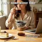 Glass Pour Over Coffee Maker Set, Drip Coffee Maker, No Paper Filters Needed, Heat-resistant Borosilicate Glass with Ceramic Coffee Filter, Easy to Clean, Ideal for Home, Office & Outdoor Camping