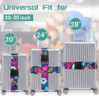 Slohif Luggage Straps for Suitcases Travel Belt Accessories Luggage Connector Identifiers Over Handle with Buckle Unique Nylon Adjustable Strap for Sleeping Bag Car Seat Flower (2 Pack)