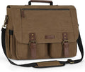 RAINSMORE Messenger Bag for Men 15.6-17.3 Inch Laptop Bag Water-resistant Canvas Briefcase Computer Satchel for Work College