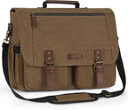 RAINSMORE Messenger Bag for Men 15.6-17.3 Inch Laptop Bag Water-resistant Canvas Briefcase Computer Satchel for Work College