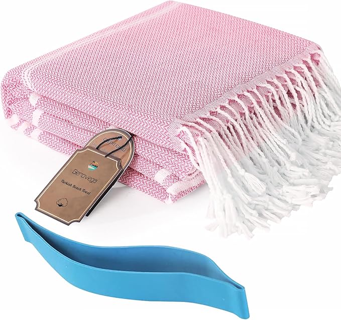 Genovega Turkish Beach Pool Towels Sand Free Packable Foldable XLarge Absorbent Quick Dry Summer Thing Items Yoga Blanket Mat Waterpark Gadgets No Cloud Repellent Anti Resistant Repels Sandfree