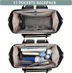 Laptop Backpack for Womem Work Bags: 15.6 Inch Travel BackPacks With USB Charging Port Durable Back Pack Anti Theft Fashion College BookBag Purse Bussiness Daypack for Nurse Teacher Light Blue Black