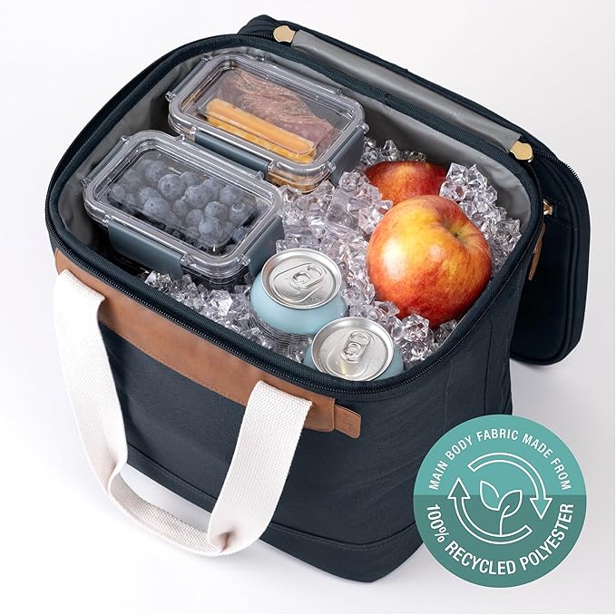 CleverMade Malibu Collapsible Cooler Bag – Small Portable Cooler Bag for Travel, Premium Foldable Insulated Cooler for Beach, Picnic & Day Trips, Holds Up to 18 Cans, Leakproof Soft Carry Cooler