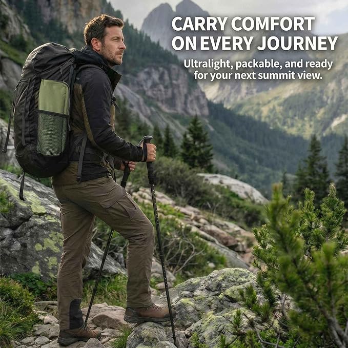 COMELY Folding Stool Backpacking Chair Portable: Ultralight 700g Collapsible Pocket Stool,3cm Flat Fold, 3-Second One-Hand Setup & 5s Storage, 270Lbs Capacity, 600D Oxford for Thru-Hiking & Breaks.