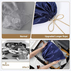 Ewen 12 Pack Dustbags with Drawstring in Small Medium Large, Dustproof Satin Storage Pouch with Blank Tags for Travel Essentials Packing, Dark Blue Silk Bag for Closet Storage Shoes Purse Organization