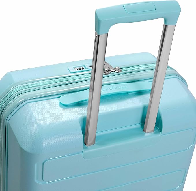 Traveler's Choice Pagosa Hardshell Expandable Luggage with Spinner Wheels, Baby Blue, 2-Piece Set (22/26)