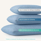 Travel Pillow Memory Foam Pillows, Camping Pillow-Compressible Medium Firm, Breathable Cover, Ideal Backpacking Hiking, Bed Pillows, Airplane and Car (Blue, M)