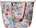 ESVAN Original Floral Tote Bag Large Shoulder Bag with Multi Pockets for Gym Travel Beach Daily Bags