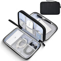 CAAORDKSO Electronics Travel Organizer, Electronic Accessories Carry Case Waterproof Double Layers Storage Bag Travel Essentials for Cord, Cable, Charger, USB, Power Bank, Earphone (Black, X-Large)