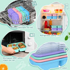 Bento Lunch Box - 4 Pack, Snack Box Containers Meal Prep Container Microwave Safe, Lunch Box of 4-Compartment, Bento Box Adult Lunch Box, Dishwasher Safety (PP(B/P/G/P))